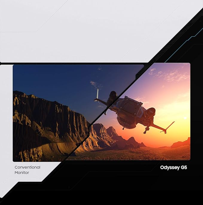 Samsung Odyssey G5 Series 27-Inch WQHD (2560x1440) Gaming Monitor 144Hz Curved 1ms HDMI Display Port FreeSync Premium (LC27G55TQWNXZA)