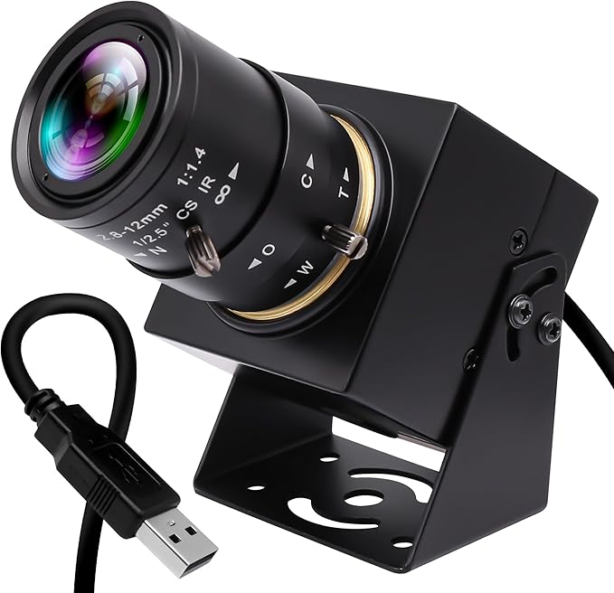 90fps Global Shutter High Speed USB Camera 2.8-12mm 4X Manual Zoom Varifocal Lens 1200P Golf Swing Camera Plug &amp Play for Laptop Raspberry Pi Mac OS &amp Jetson Nano
