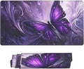 Purple Butterfly Desk Cover MatExtended Large Mouse PadComputer Laptop Mat Desk Decor for Office Game Home 30x16 Inch