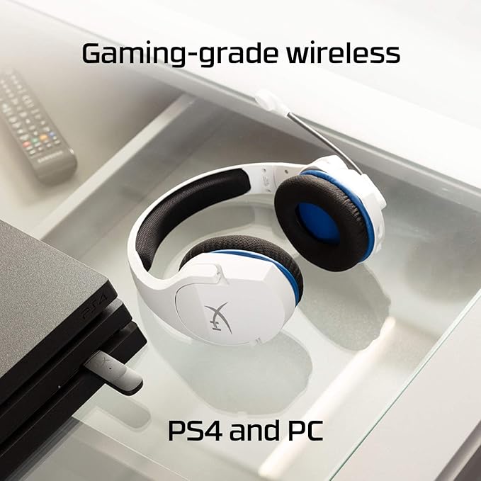 HyperX HHSS1C-KB-WT/G Cloud Stinger Core – Wireless Gaming Headset for PS4 PS5 PC Lightweight Durable Steel Sliders Noise-Cancelling Microphone - White