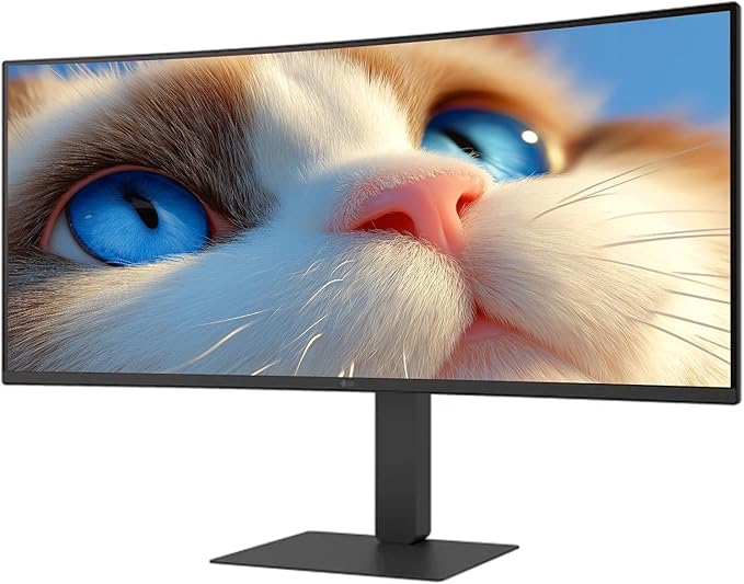 LG 34 Inch UltraWide Curved Monitor WQHD(3440 x 1440) VA Display 120Hz 5ms HDR10 99% s RGB Reader Mode DisplayPort &amp HDMI Built-in Speaker Tilt/Height/Swivel Adjustmen