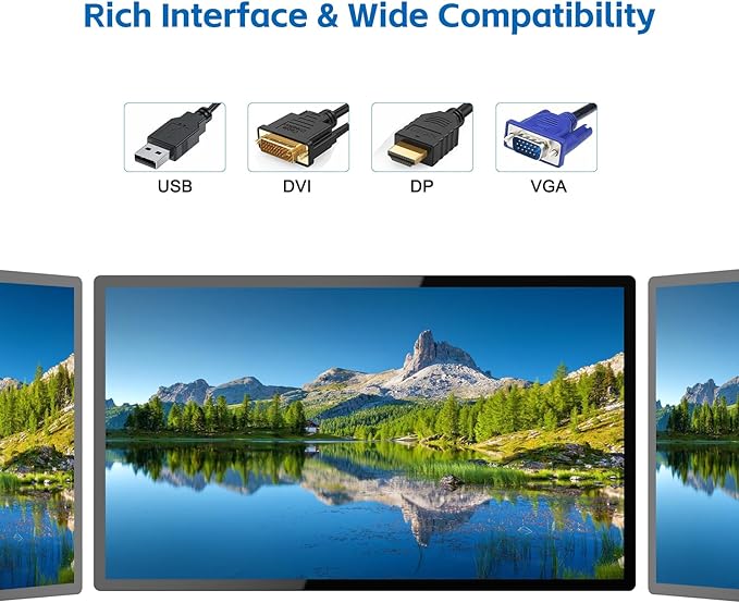 GreenTouch 43 Inch Industrial Digital Signage Touchscreen Monitor 500 Nits Display 1920 x 1080P Built-in Speaker with HDMI + VGA + DVI Ports for Advertising