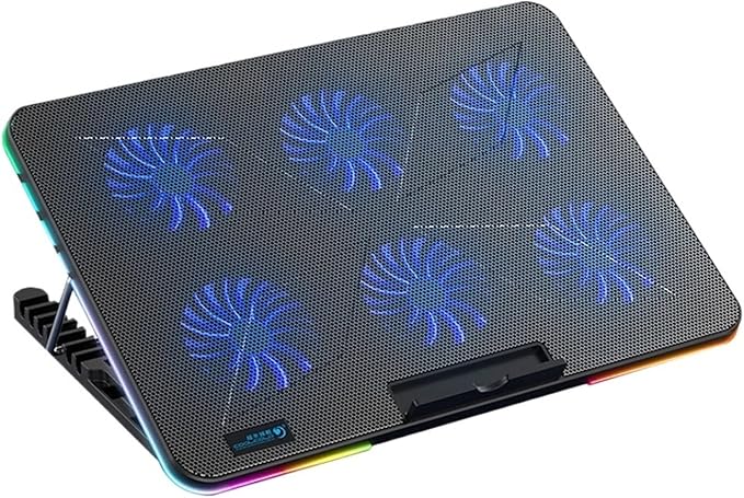 Compatible for TISHRIC Laptop Cooler PC Fan Cooler Notebook Stand for Laptop Cooling Pad 6 Quiet Fans Cooling Radiator Laptop Accessories