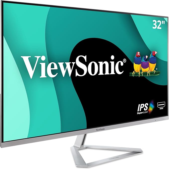 ViewSonic VX3276-MHD 32 Inch 1080p Widescreen IPS Monitor with Ultra-Thin Bezels Screen Split Capability HDMI and DisplayPort