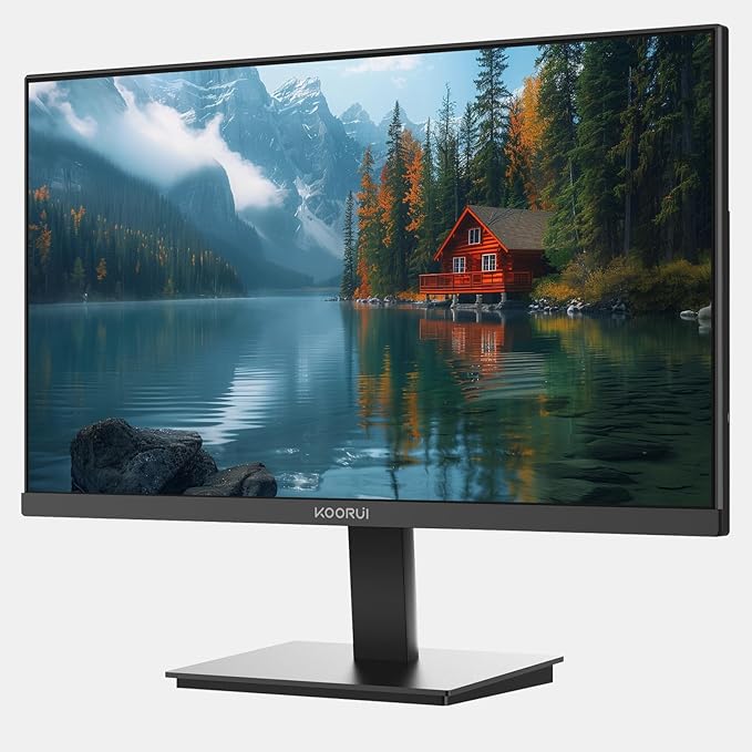 KOORUI 23.8 Inch 144Hz IPS Computer Monitor Full HD 1920 x 1080p Ultra-Slim Display with HDMI VGA Adaptive Sync 99% SRGB VESA 100x100mm Eye Care Tilt Black E2411K