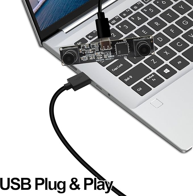 MMlove USB Stereo Camera Module 1200P 60FPS Global Shutter Synchronous Dual Lens 600P 120FPS High Speed 3D Webcam 94° Viewing Angle Lightburn Camera for VR Face RecognitionPC/Laptop/Raspberry Pi