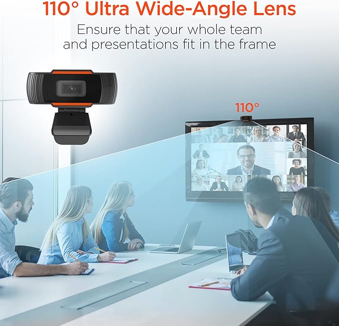 HyperGear HyperStream 1080P Webcam for PC and Laptop - USB HD Web Cam for Desktop Computer Camera Streaming Camera for PC Wide Angle External Webcam with Microphone for Gaming or Video Conference