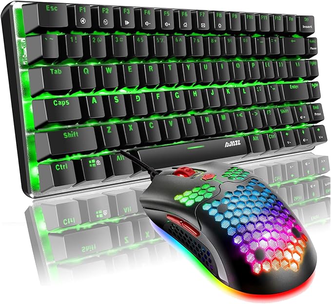 Gaming Keyboard and Mouse and Mouse PadWired Green Backlit Mechanical KeyboardSuperlight RGB Gaming Mouse12000DPI Optical Sensor6 Programmable Buttons Mice for PC Gamers