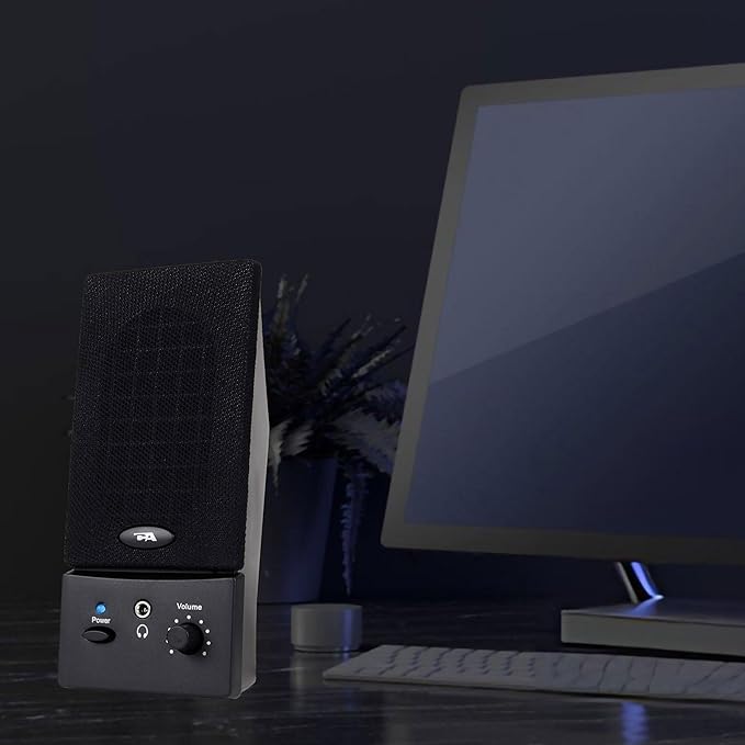 Cyber Acoustics USB Powered 2.0 Desktop Speaker System with 3.5mm Audio for Laptops and Desktop Computers (CA-2016) Black