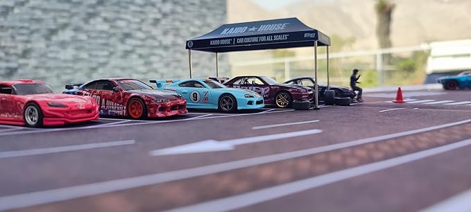 XXL 1/64 Scale Parking Lot Mouse Pad 90x40cm Non-Slip Rollable Desk Mat | Large Diorama Playmat for Hot Wheels Matchbox Mini GT Tarmac Inno64 and Diecast Car Collectors Kids and Gamers