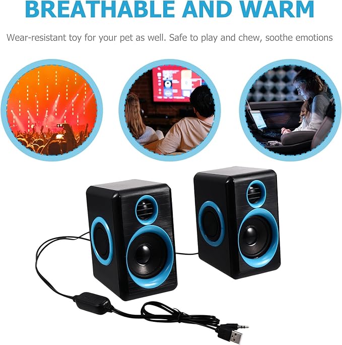 NUOBESTY Mini USB Desktop Computer Speakers Compact Loudspeaker Box for Laptop and Home Office USB 2.0 Powered Mini Speaker with Dc 5v Voltage Compatibility
