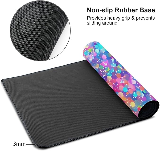 Vibrant Sparkling Crystals Desk Cover MatExtended Large Mouse PadComputer Laptop Mat Desk Decor for Office Game Home 30x16 Inch