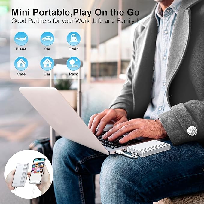 MFi Certified 2TB External Hard Drive for iPhone iPad MacBook ComputerPhoto Stick USB Flash Drive Storage Device for iPhone 17/16/ 15/14/13 to Backup Photo| Video | Music| File 【One-Touch Backup】