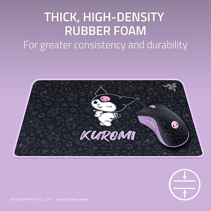 Razer DeathAdder Essential Gaming Mouse and Goliathus Soft Gaming Mouse Mat Bundle: Kuromi Edition