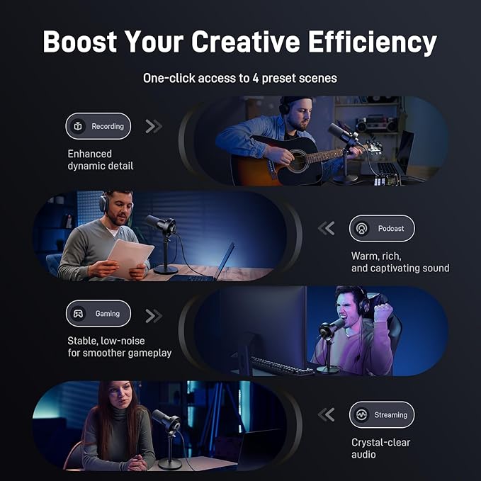 MAONO USB XLR Dynamic Microphone for Podcast: PC Computer Gaming Mic with 192kHz/24bit for Studio Recording Streaming Content Creation (PD300XT+G1 NEO+XLR-180)