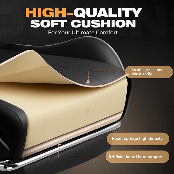 Gaming Chair with Footrest Ergonomic High-Back PU Leather Computer Chair with 3D Adjustable Armrests Headrest and Lumbar Support Office Desk Chair with Diamond Stitching for Adults &amp Teen