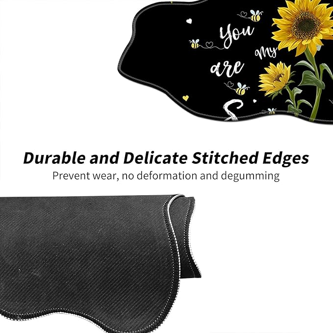 Sunflower Desk Mat Mouse Pad 35.4X15.7 XL Extended Mousepad Huge Mouse Pads with Stitched Edges Desk Pad for Work Game Office Home