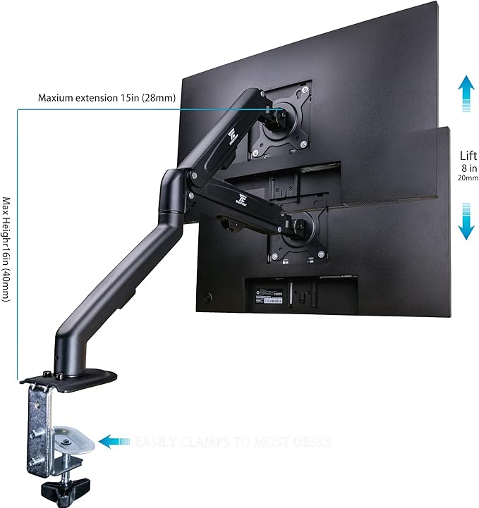 acer 24 Vero V247Y Gbmix FHD IPS Monitor with 4 ms Response Time Anti-Glare Adaptive Sync Integrated Speakers VESA Mount (100x100mm) &amp DKZ Hub Black (UM.QV7AA.G03) &amp Ergoflexy Single Mou