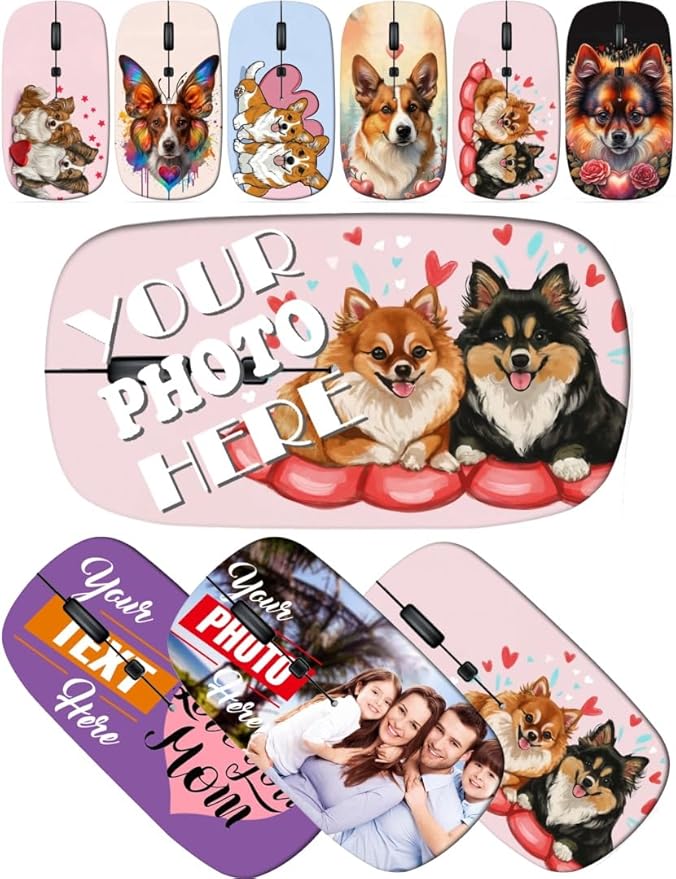 maizi Custom Wireless Mouse for MacBook Pro Personal Computer Laptop MacBook Wireless Mice for MacBook Pro Image ID: 6264980 Colorful Love Doodle Portable 2.4G with USB Receiver Printed in USA