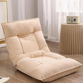Lazy Sofa ChairModern Accent Chair Lounge Leisure Sofa Chair with 5-Position Adjustable Waist and NeckFolding Floor Chairs Video Gaming Chair for Adults White-2