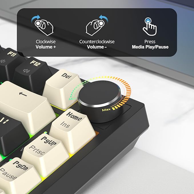 400PRO 75% Wireless Creamy Mechanical Keyboard Black Gasket Hot Swappable RGB Gaming Keyboard Bluetooth/2.4GHz/USB-C Thocky Keyboard with Pre-lubed Cream Grey Switches (82 Black)