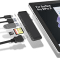 Surface Pro 9/10/11/X Accessories Surface Pro 9 USB Hub Docking Station with 4K HDMI USB-C Thunerbolt 4 (Display+Data+PD Charging) 2 USB 3.0 SD/TF Card Reader for Surface Pro 9/Pro10/Pro11/ProX