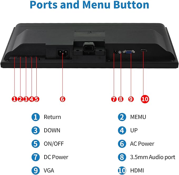 19 1440x900 PC Monitor Office Monitor HDMI VGA LED Desktop Display Dual Speakers60Hz5msVESA MountingWide Viewing Angle 170°Brightness 300cd/m²Tilt AdjustBusiness Computer Screen