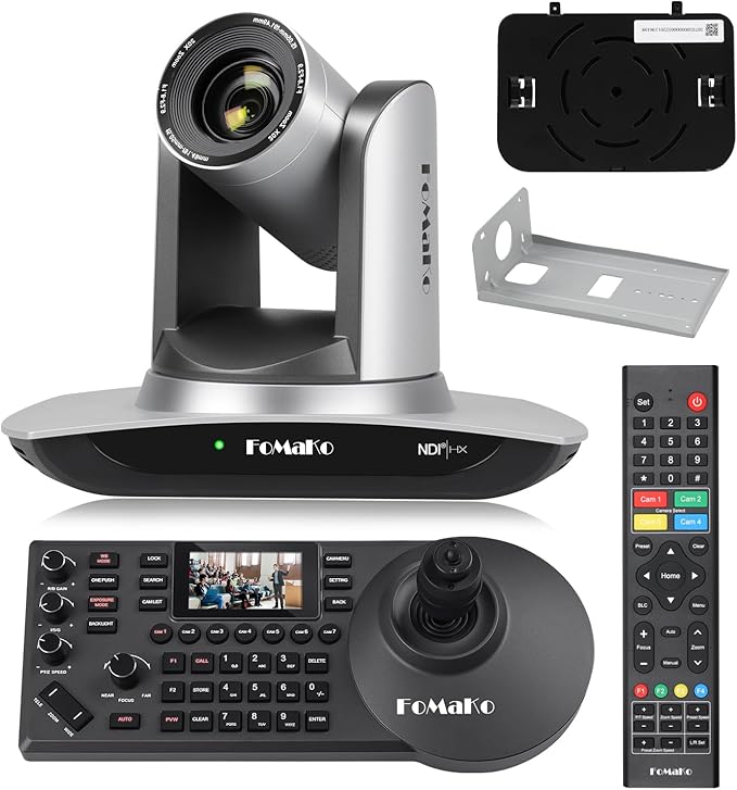 FoMaKo NDI PTZ Camera AI Auto-Tracking Gen 3 20x Optical Zoom for Texas Hold'em Livestreaming or Sports Live Production[ (FMK20UH NDI+KC608)