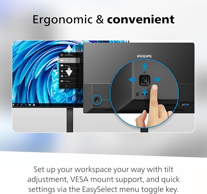 Philips 32E1N1100L 32' Frameless Monitor FHD 1920 x 1080 VA Panel Adaptive-Sync 100Hz VESA 4Yr Advance Replacement Warranty Black