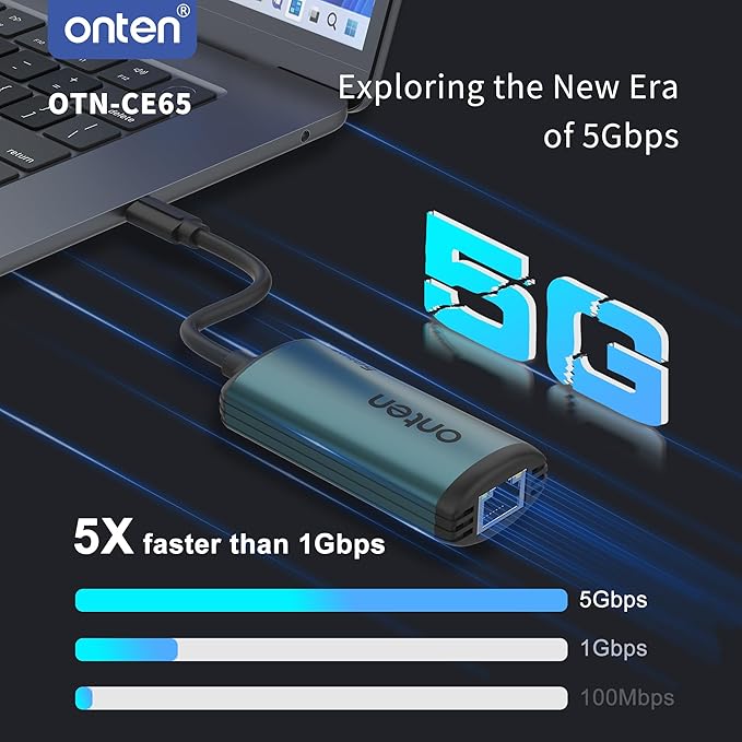 USB-C to Ethernet Adapter - 5Gbps High-SpeedUSB-C to RJ45 5000Mbps Ethernet LAN Network Adapter Thunderbolt 4/3 Compatible for iPhone 15 Pro/Max MacBook Pro/Air 2023 iPad ProiMac and More（5G