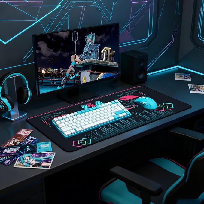 Mouse Pad 35.4x15.7 for Hatsune Miku Collaboration Series Desk Mat