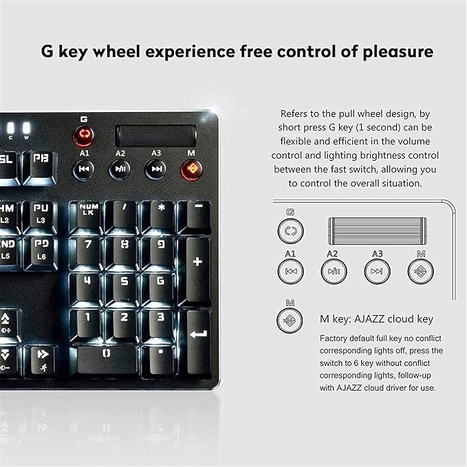 Gaming Mechanical KeyboardWired Gaming Mechanical Keyboard Computer Keypad with Multimedia Knob and RGB Backlight for Laptop PCComputer PC