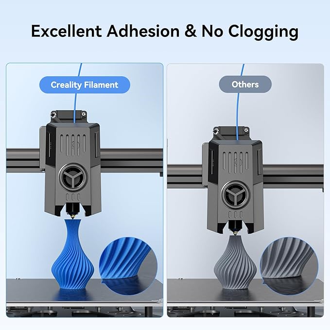 Creality 4 Pack PLA 1.75mm Filament Bundle for 3D Printing with No-Tangling Strong Bonding and Overhang Performance Accuracy +/- 0.02mm (BlackWhiteGreyBlue)
