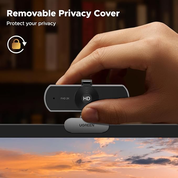 UGREEN 2K Webcam for PC Ultra HD 1080P Computer Webcam with Microphone PC Camera with Privacy Cover USB Web Camera for Streaming Conference Video Calling Zoom Skype Teams FaceTime Space Grey