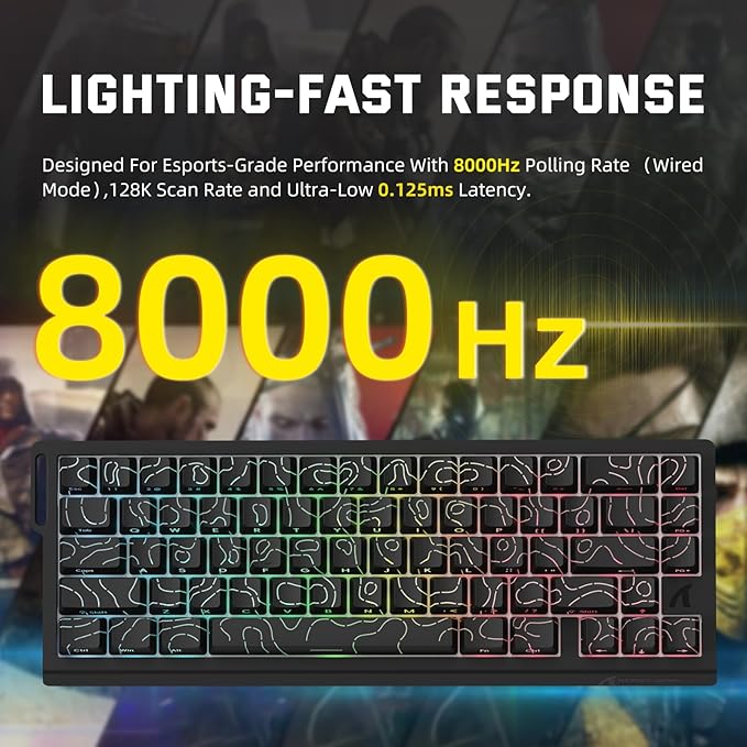 ATTACK SHARK X11 &amp X68 PRO HE Wireless Gaming ComboRapid Trigger Hall Effect Magnetic Switch 8K KeyboardUltra-Light 22K DPI PAW3311 Optical Sensor MouseRGB Backlit Tri-Mode with Coiled Cable-Bl