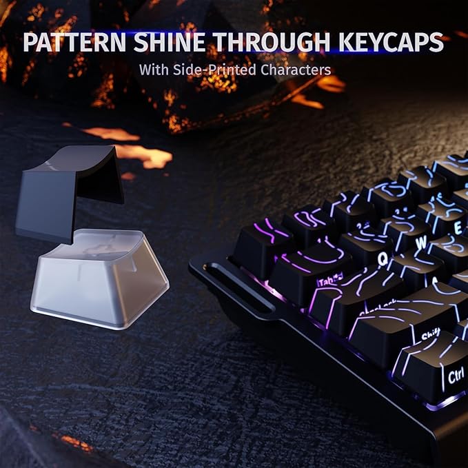 ATTACK SHARK X68 HE 8KHZ Rapid Trigger Keyboard Magnetic Switch0.01 mm RT AccuracyWired RGB 60% Gaming Keyboard TKL with Adjustable ActuationSnap TapCoiled Cablefor PC/Mac(Black Contour)