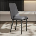 Adjustable Office Computer Chair with Armrest 1pcs Leather Upholstered Dining Chair with Metal Chair Legs Home Furniture(Dark Grey)