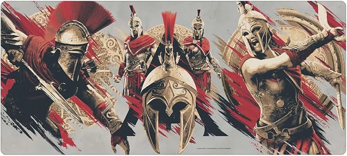 Head Case Designs Officially Licensed Assassin's Creed Alexios and Kassandra Odyssey Key Art 37.4 x 15.75 x 0.16 inches (900 x 400 mm) - XL Gaming Office Desk PC Keyboard Mouse Mat Pad