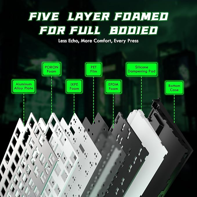 ATTACK SHARK R85 HE Wired 75% Hall Effect Rapid Trigger Mechanical RGB Gaming Keyboard with 8K Polling0.05mm RT Accuracy0.08MS LatencyMagnetic Switch5 Layer Sound DampedDriver for PC Mac(Green)