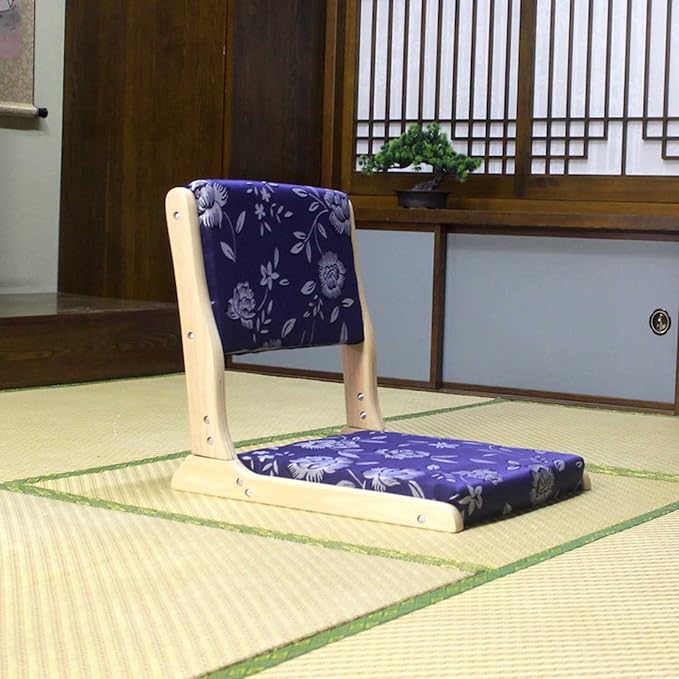 BTZHY Floor Chair Portable Floor Chair with Backrest Folding Wooden Floor Chair Japanese Legless Tatami Seating Chair for Home Office