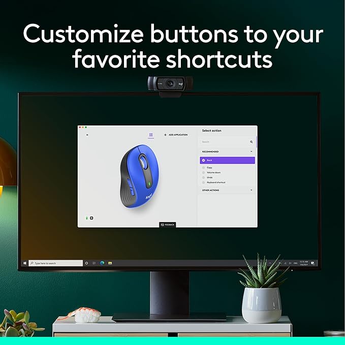 Logitech Signature M650 L Full Size Wireless Mouse - for Large Sized Hands 2-Year Battery Silent Clicks Customizable Side Buttons Bluetooth for PC/Mac/Multi-Device/Chromebook - Classic Blue