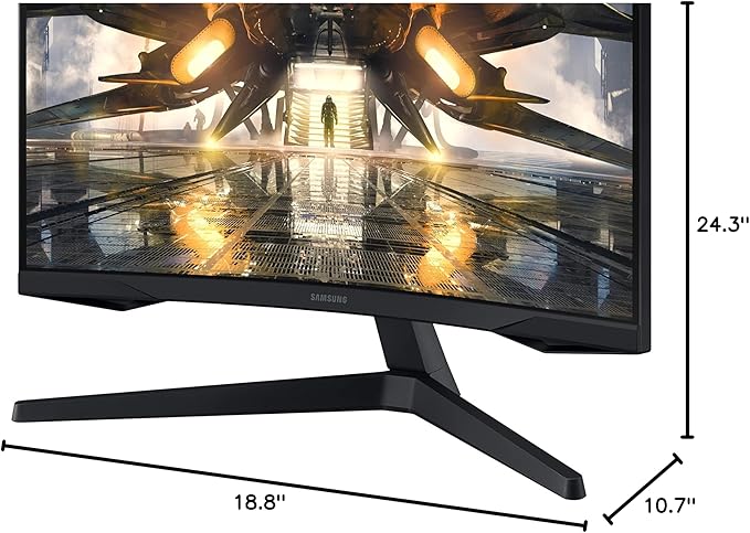SAMSUNG 27 Odyssey G55A QHD 165Hz 1ms FreeSync Curved Gaming Monitor with HDR 10 Futuristic Design for Any Desktop (LS27AG550ENXZA)