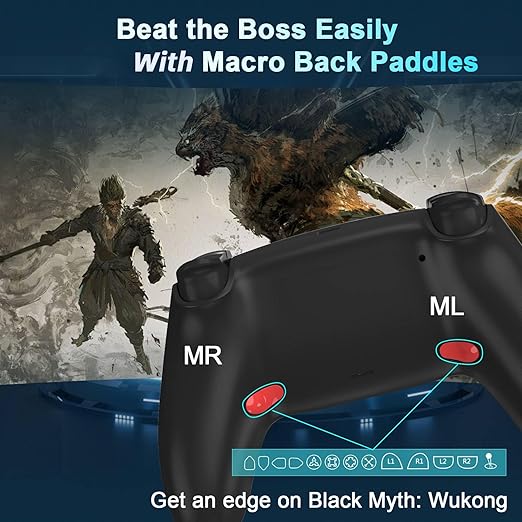 Enstixsm Upgraded for Luna Controller with Back PaddlesTurboWireless Fire TV Game Controllers for PCGeForce NOWFirestickReplacement for Luna Gamepad with ALPS JoystickNo Drift Stick Blue and Re