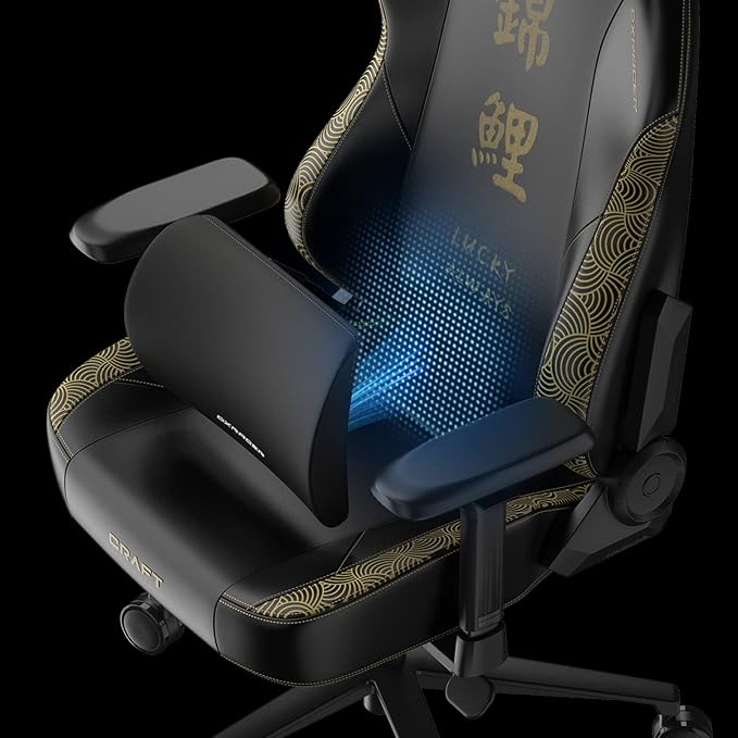 DXRacer Craft L Video Gaming Chair for Adults Ergonomic Office Reclining Computer Chair with Magnetic Head Pillow and Lumbar Support Racing Style Height Adjustable (EPU Leatherette KOI)
