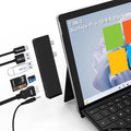 Surface Pro 9/10/11 Accessories - Surface Pro Docking Station with Thunderbolt 4(Display+Data+100W PD) 4K HDMI 2 USB3.0 3.5mm Audio SD/TF Reader HDMI+USB C Triple Display Surface Pro 11 10 9 Hub