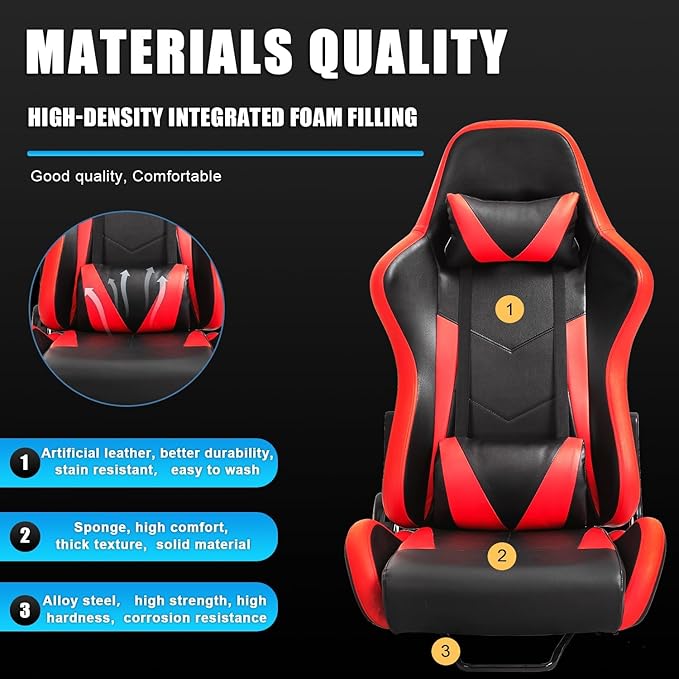 Anman PVC Racing Simulator Cockpit fit for Logitech/Thrustmaster/Fanatec g25 g27g923g27T80T248xT300RSTX| Game Seat with Neck Pillow and Lumbar Includes Standard Seat Double Lock Sliding Module