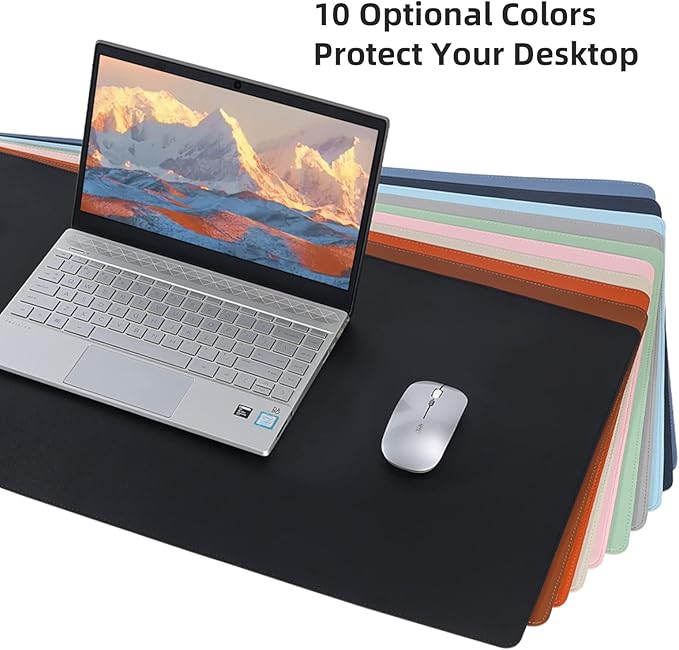 Leather Desk Pad BlotterWolaile 36x17 inch Big Keyboard Mouse PadWaterproof Non-Slip Writing Desk Computer Mat Desktop Protector for Office HomeIvory White