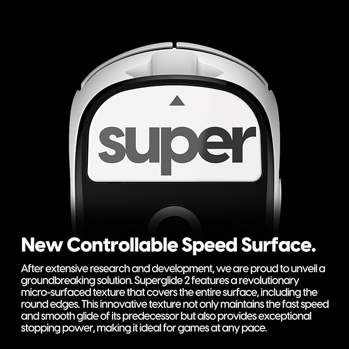 Superglide Glass Mouse Skates for Logitech G Pro X Superlight 2 - Ultra Smooth Glide Durable Glass Mouse Feet (Type-C White)
