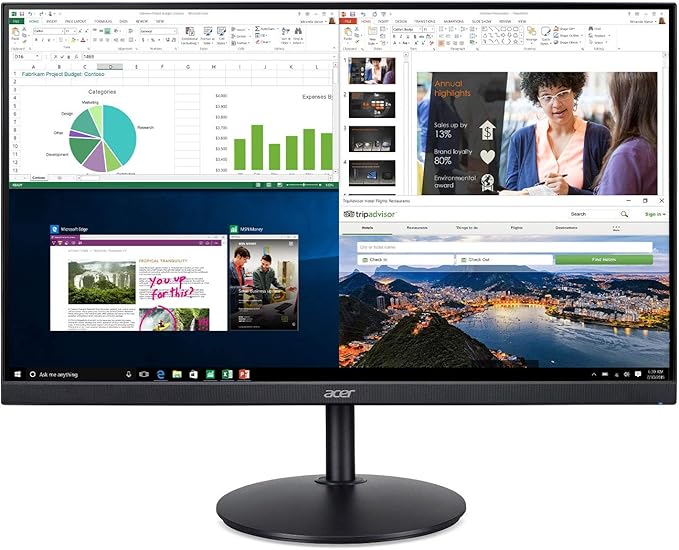 acer CB242Y bir 23.8 Full HD (1920 x 1080) IPS Zero Frame Home Office Monitor with AMD Radeon Free Sync - 1ms VRB 75Hz Refresh Height Adjustable Stand with Tilt &amp Pivot (HDMI &amp VGA Ports)B