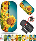 maizi Mouse Wireless for Mac Computer Personal Laptop Mice Wireless Image ID: 30002156 Sunflower Field Under Lightweight 2.4G with USB Receiver Printed in USA